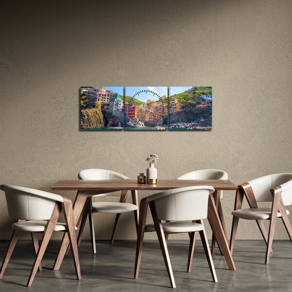 Obraz - Na Středozemním moři (s hodinami) (90x30 cm)