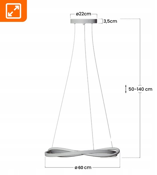 LED závěsné svítidlo 58 W, IP20