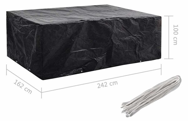 Plachty na zahradní nábytek 2 ks 8 oček 242 x 162 x 100 cm 279131