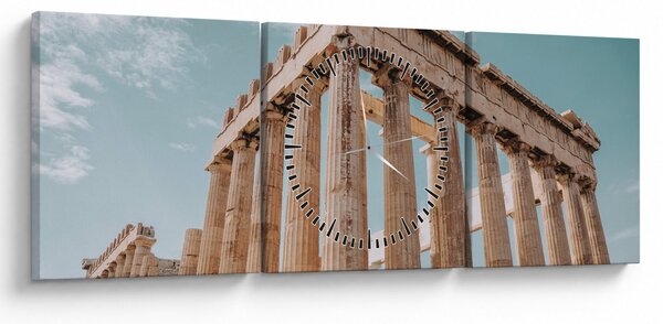 Obraz - Antický akropolis (s hodinami) (90x30 cm)