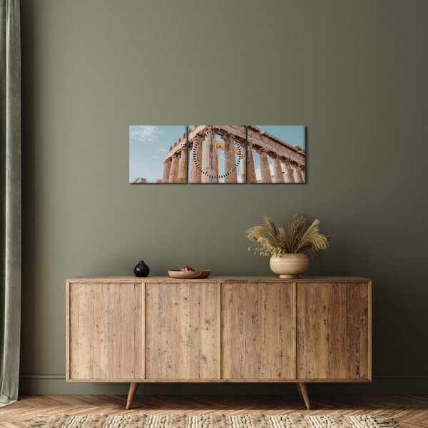 Obraz - Antický akropolis (s hodinami) (90x30 cm)