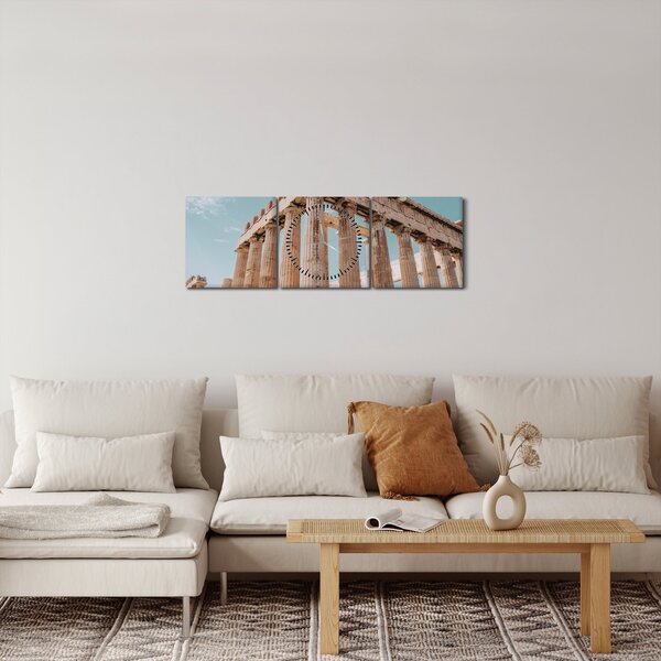 Obraz - Antický akropolis (s hodinami) (90x30 cm)