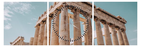Obraz - Antický akropolis (s hodinami) (90x30 cm)