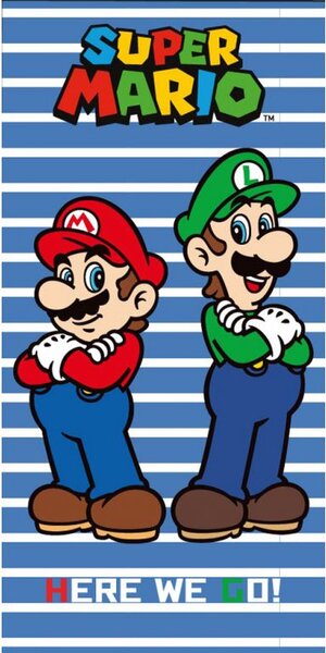 Bavlněná froté osuška 70x140 cm - Super Mario a Luigi