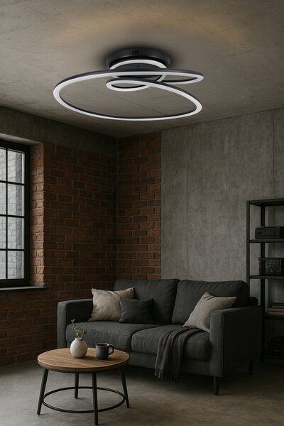 Bílé LED závěsné svítidlo 55 W – teplá bílá, 4950 lm, IP20, 63 × 23 cm