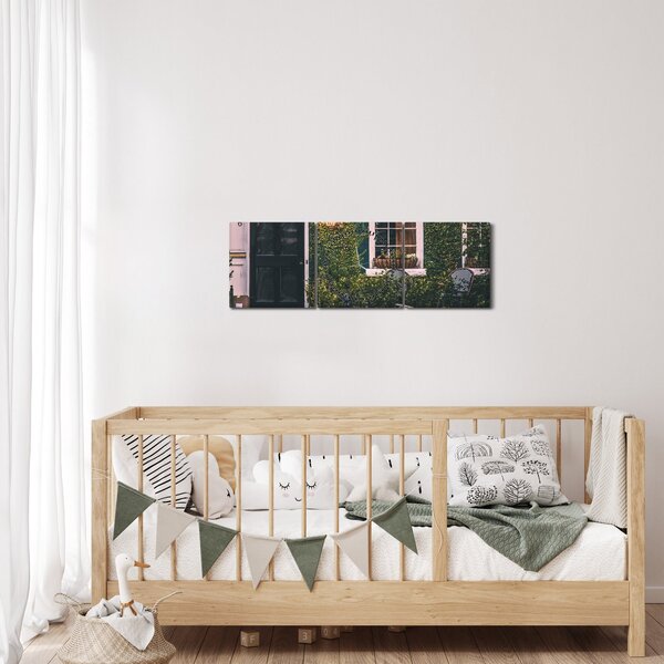 Obraz - Doma z projíždky (s hodinami) (90x30 cm)
