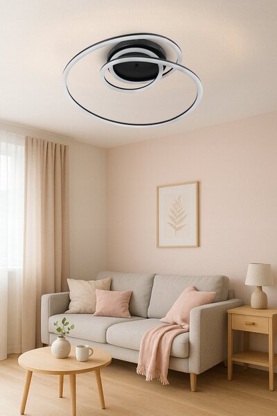 Bílé LED závěsné svítidlo 55 W – teplá bílá, 4950 lm, IP20, 63 × 23 cm