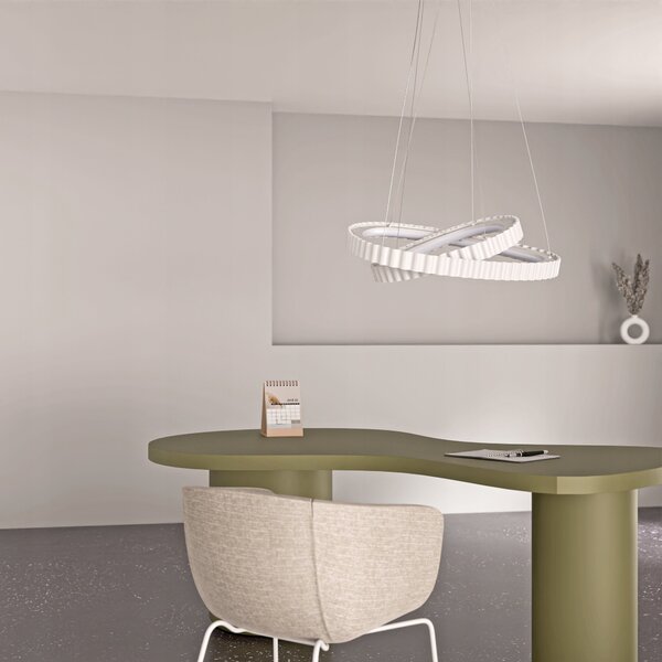 Bílé LED závěsné svítidlo 84 W – teplá bílá, 7560 lm, IP20