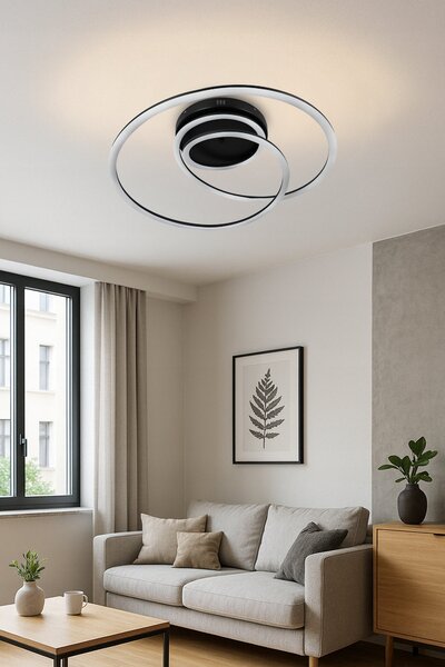 Bílé LED závěsné svítidlo 55 W – teplá bílá, 4950 lm, IP20, 63 × 23 cm