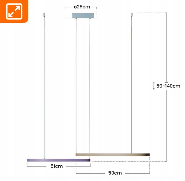 Bílé LED závěsné svítidlo 80 W – teplá bílá, IP20