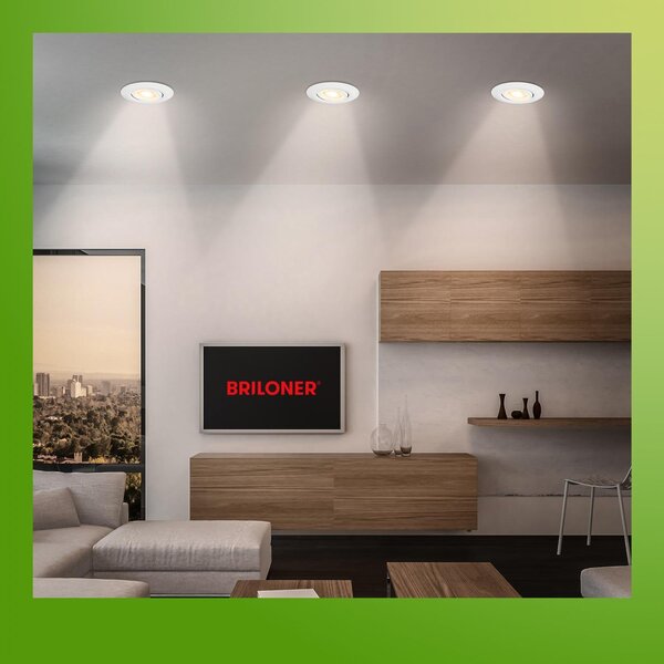 BRI 7586036 Klira 3ks sada LED vestavné bodové svítidlo 230V, nastavitelné, CTS, Ra90, bílé - BRILONER