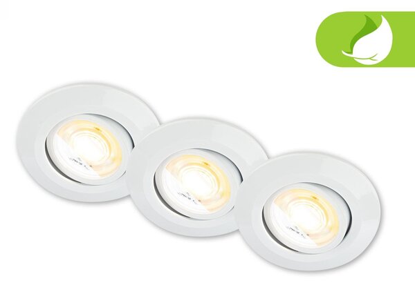BRI 7586036 Klira 3ks sada LED vestavné bodové svítidlo 230V, nastavitelné, CTS, Ra90, bílé - BRILONER