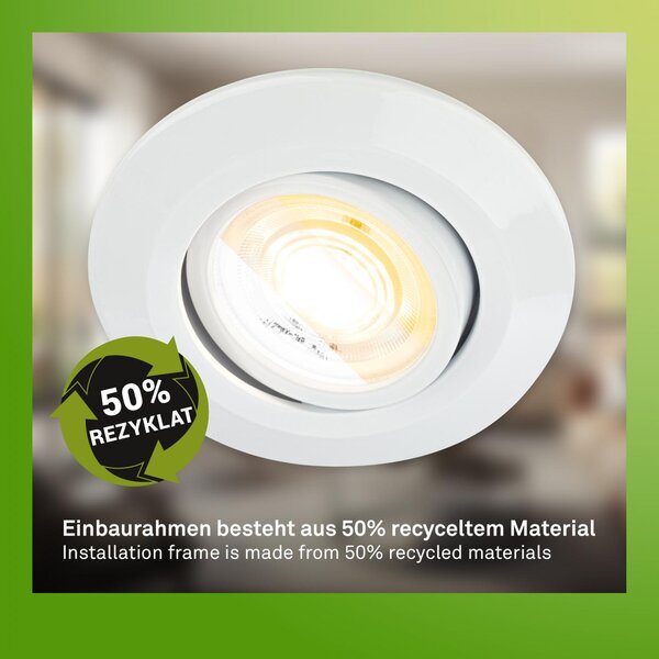 BRI 7586036 Klira 3ks sada LED vestavné bodové svítidlo 230V, nastavitelné, CTS, Ra90, bílé - BRILONER
