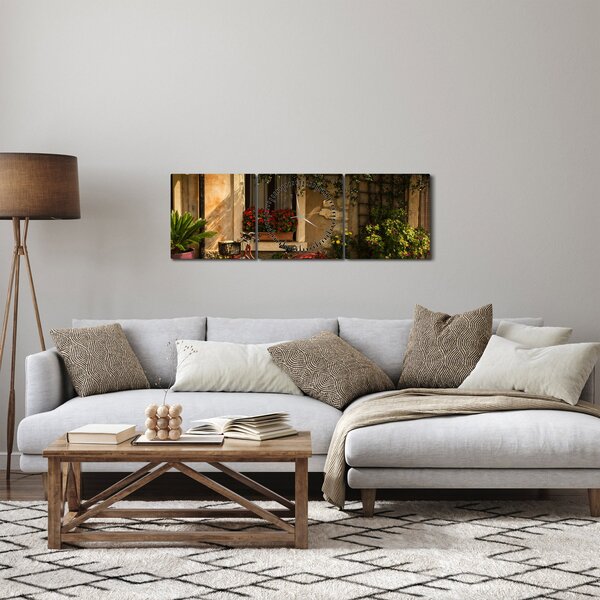 Obraz - Malebná Itálie (s hodinami) (90x30 cm)