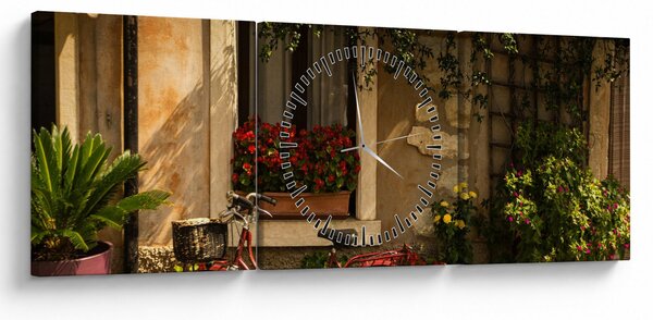 Obraz - Malebná Itálie (s hodinami) (90x30 cm)