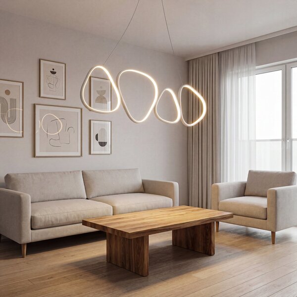 Bílé LED závěsné svítidlo 136 W – teplá bílá, IP20