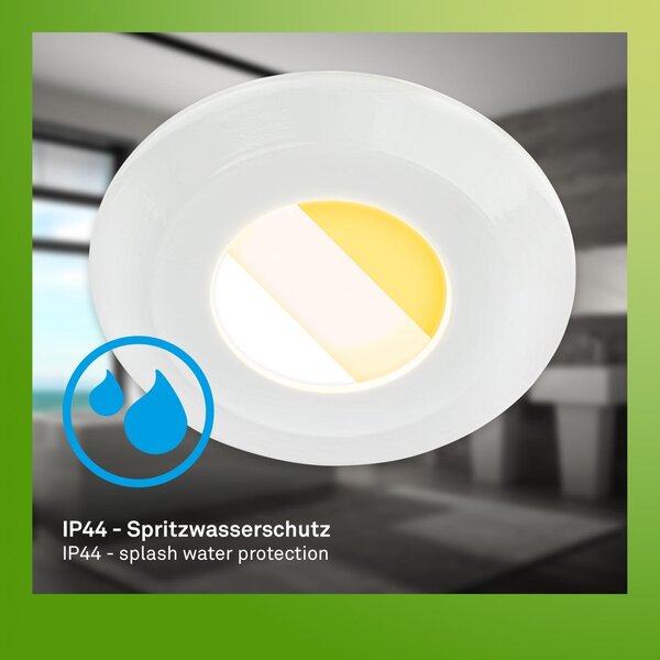 BRI 7588036 Klira 3ks sada LED vestavné bodové svítidlo do koupelny 230V, CTS přepínač, IP44, bílé - BRILONER