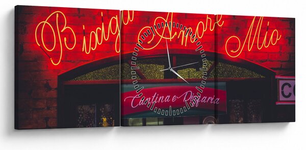Obraz - Amore Mio (s hodinami) (90x30 cm)