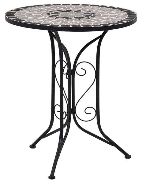3dílný mozaikový bistro set keramický šedý 279690