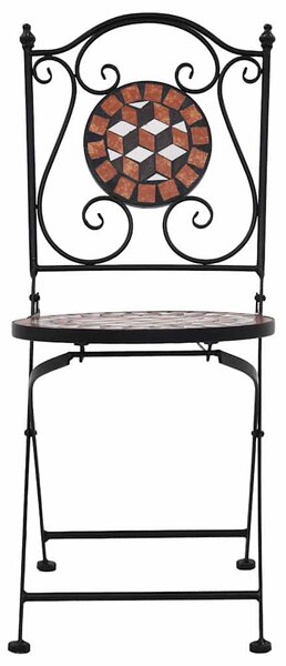 3dílný mozaikový bistro set keramický terakotový 279689