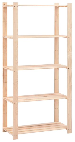 Úložný regál 5 polic 2 ks 80x38x170 cm masivní borovice 250 kg 3051113
