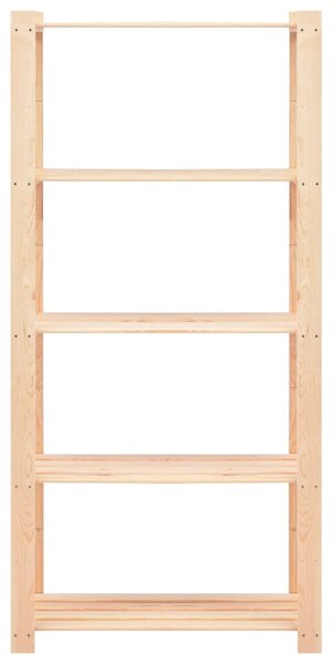 Úložný regál 5 polic 2 ks 80x38x170 cm masivní borovice 250 kg 3051113