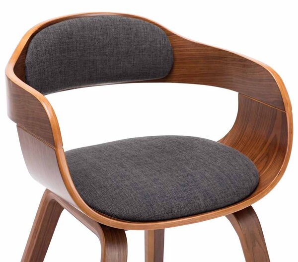 Jídelní židle 2 ks tmavě šedé textil a ohýbané dřevo 279476