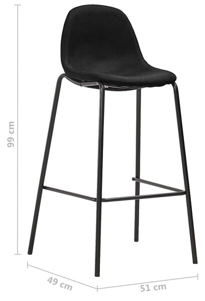 Barové židle 6 ks černé textil 279665