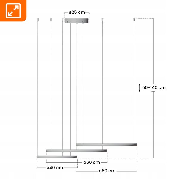LED závěsné svítidlo 142 W, IP20