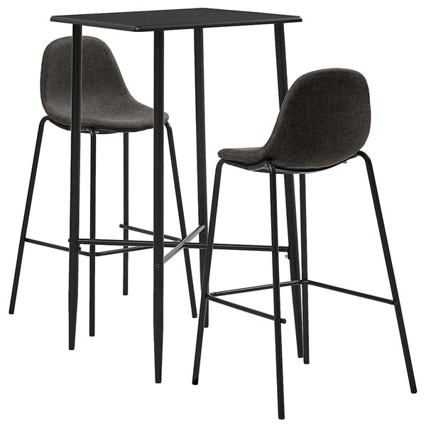 3dílný barový set textil tmavě šedý 279955