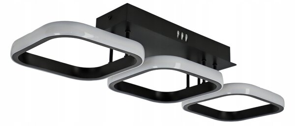 Černé moderní stropní LED svítidlo 48 W, 4320 lm, CCT, 3 režimy barvy světla