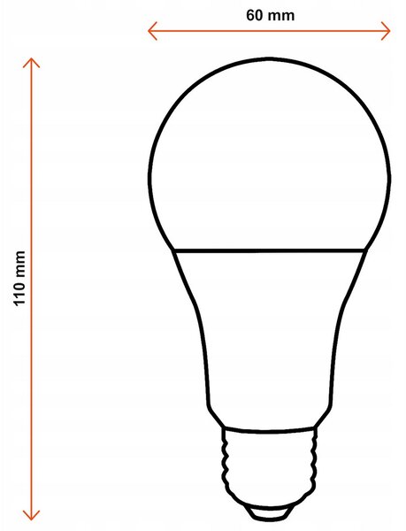 LED žárovka - MILIO - E27 - A60 - 12W - 1000Lm - studená bílá BERGE