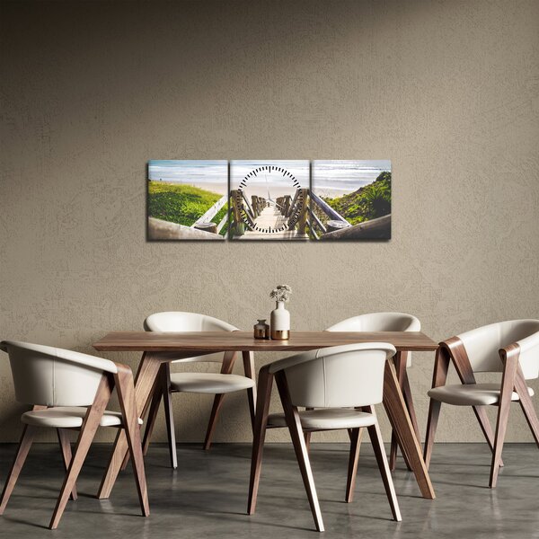 Obraz - Vstup na pláž (s hodinami) (90x30 cm)