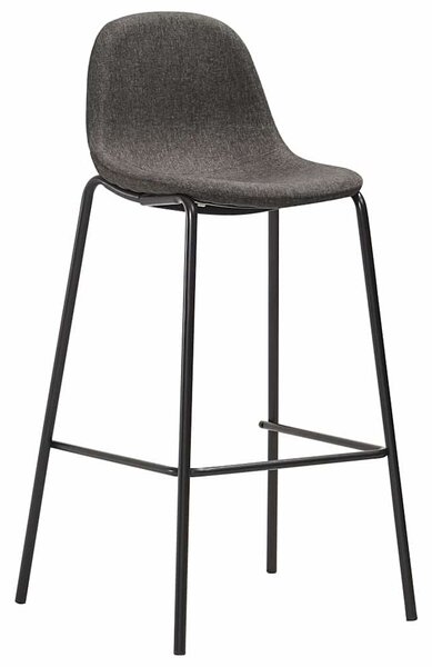 Barové židle 4 ks tmavě šedé textil 281526