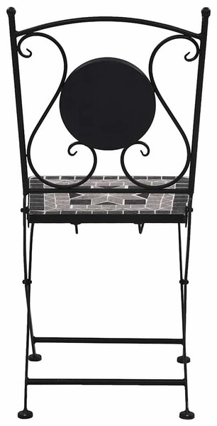 3dílný mozaikový bistro set keramický šedý 279690
