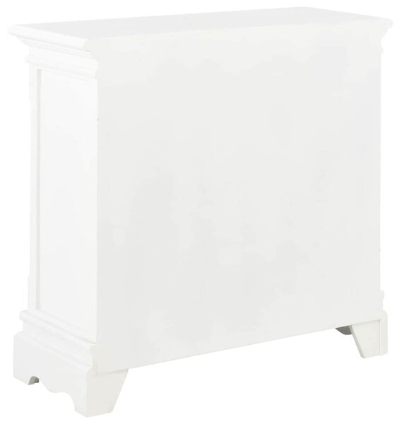 Příborník bílý 70 x 28 x 70 cm masivní borové dřevo 280027