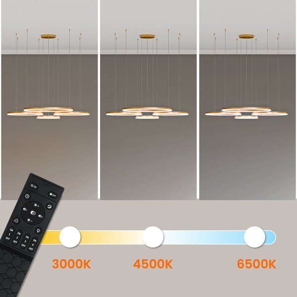 Zlaté LED závěsné svítidlo 272 W, IP20