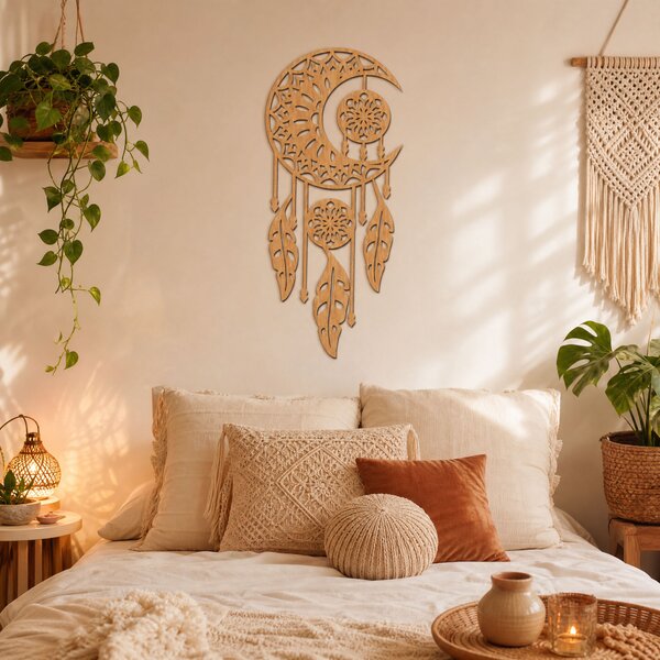 Lapač snů MANDALA MOON | Rozměry (cm): 9x20 | Zvolte barvu dekoru: Černá