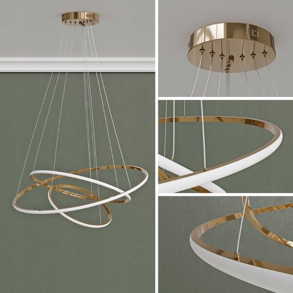 Zlaté designové závěsné LED svítidlo 113 W, IP20