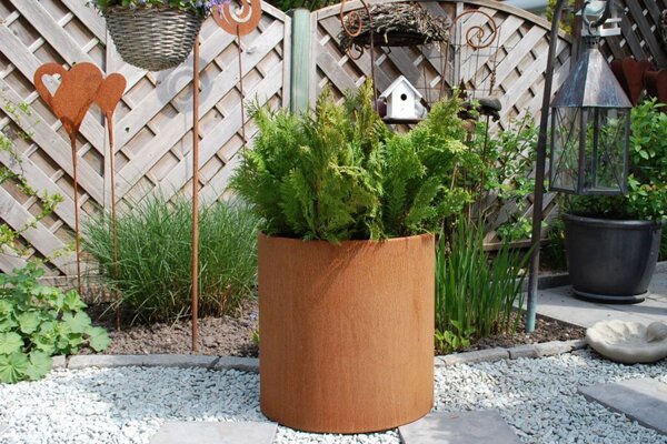 Květináč NEW RONDO, corten, Ø 50 cm, hnědý
