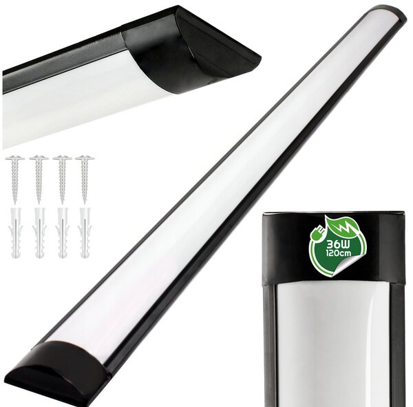 LED panel MARS - černé svítidlo SLIM - 120cm - 36W - 230V - 3600Lm - neutrální bílá BERGE