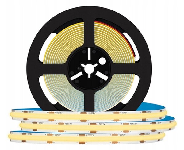 LED pásek - COB - 60W - 12W/m - IP44 - 12V - 5m - neutrální bílá BERGE