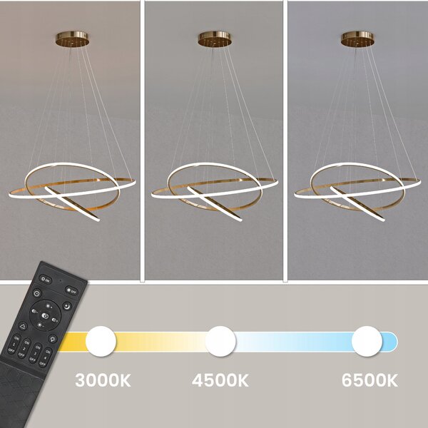 Zlaté designové závěsné LED svítidlo 113 W, IP20