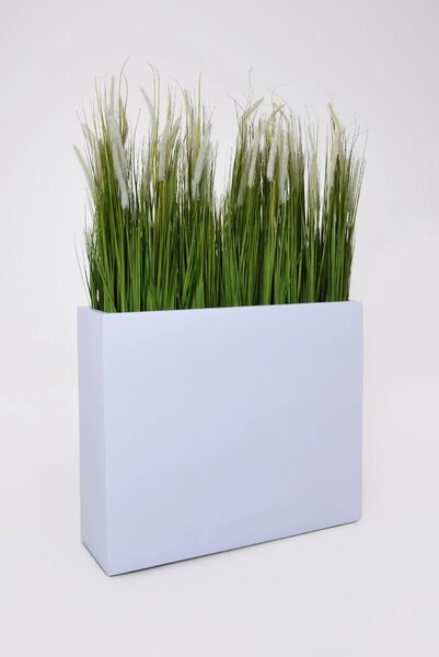 Květináč ELEMENTO, sklolaminát, šířka 88 cm, bílý mat, na kolečkách