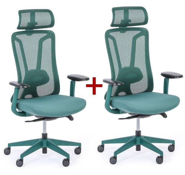 Kancelářská židle MIDA 1+1 ZDARMA, zelená