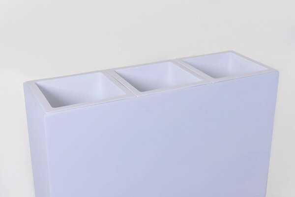 Květináč ELEMENTO, sklolaminát, šířka 88 cm, bílý mat, na kolečkách