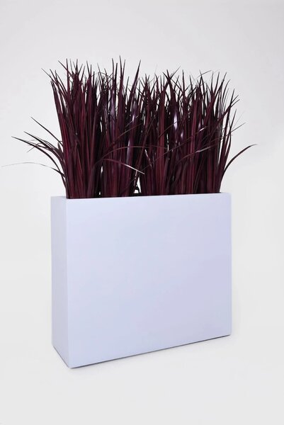 Květináč ELEMENTO, sklolaminát, šířka 88 cm, bílý mat, na kolečkách