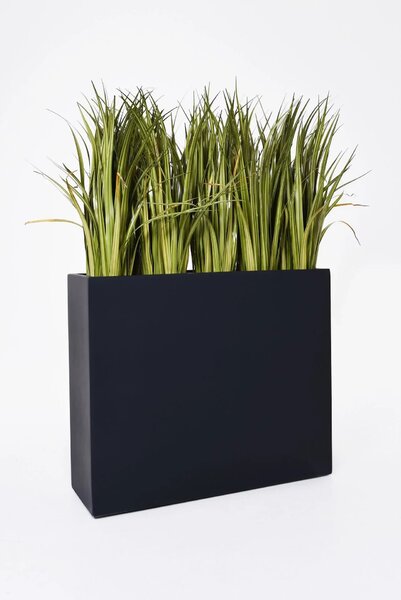 Květináč ELEMENTO, sklolaminát, šířka 88 cm, antracit, na kolečkách