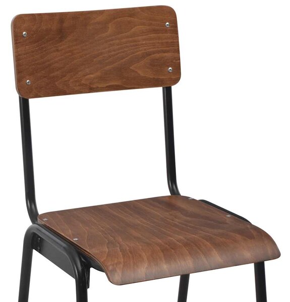 Barové stoličky 2 ks hnědé masivní překližka a ocel 280079