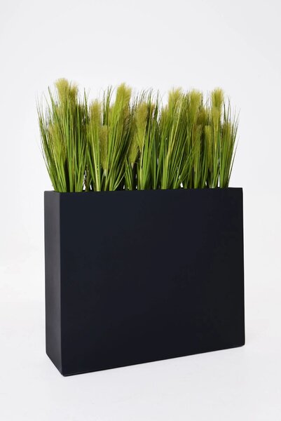 Květináč ELEMENTO, sklolaminát, šířka 88 cm, antracit, na kolečkách